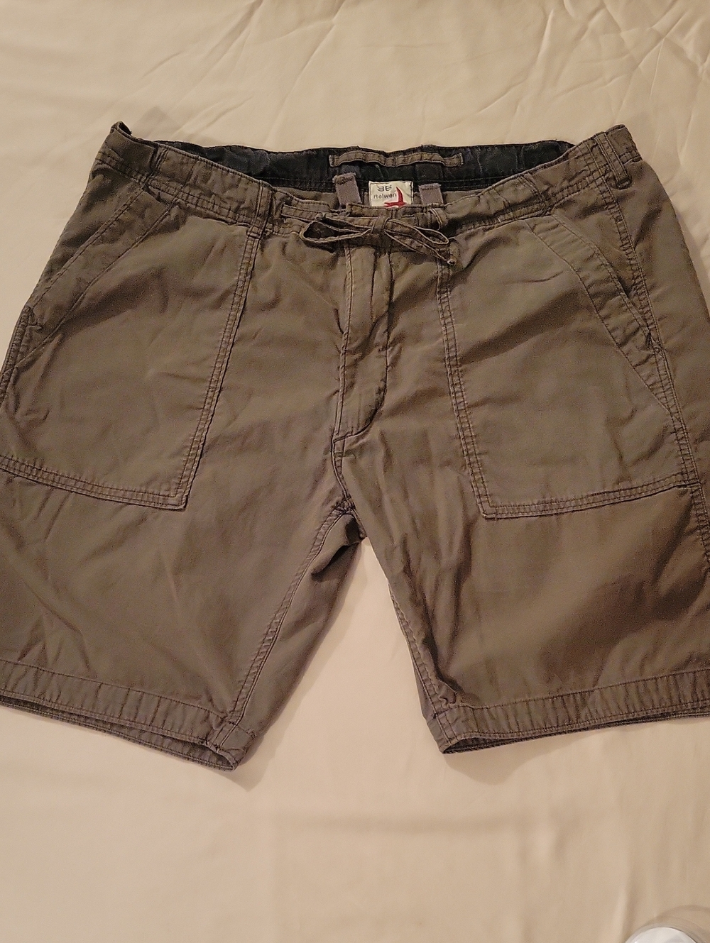 Men's Relwen 100% Cotton Drawstring Shorts Olive Drab Green 36